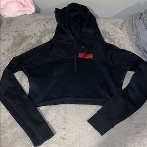 mesh crop hoodie